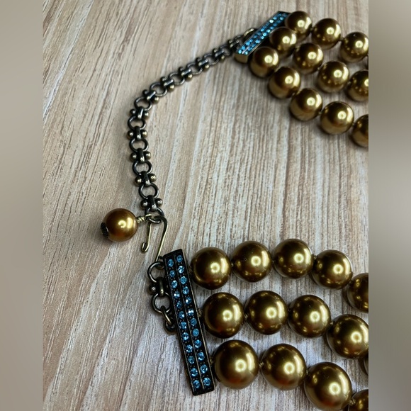 Heidi Daus Vintage Multi-strand Gold Pearl Necklace